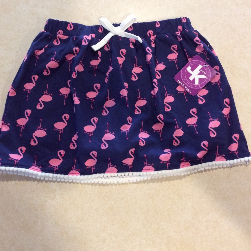 NWT Girls 4t flamingo skort skirt shorts cotton